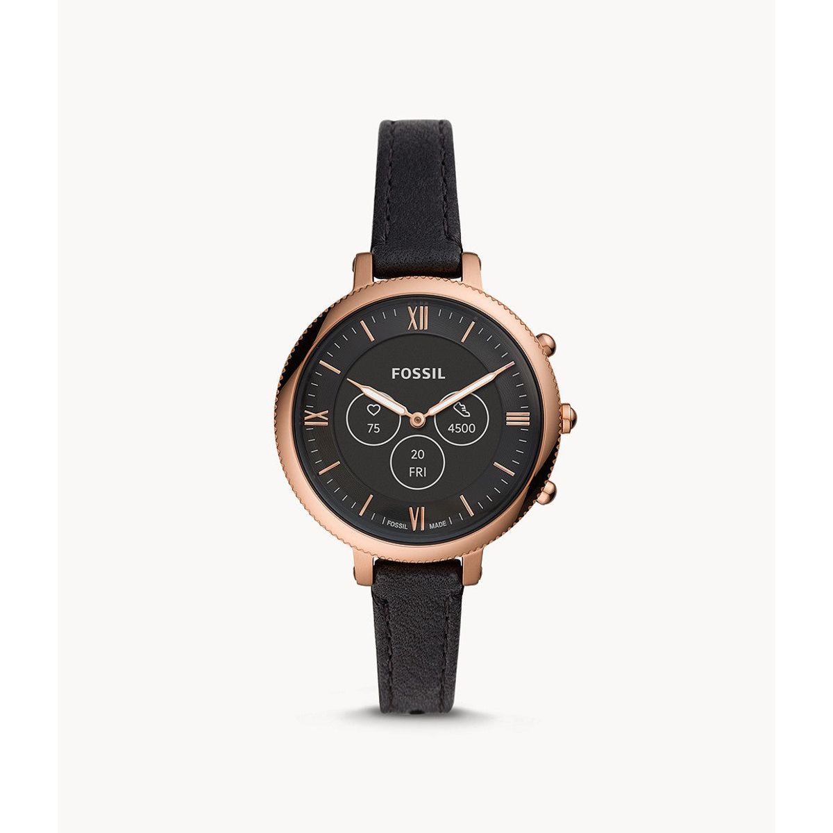 FOSSIL - Hybrid Smartwatch HR Monroe sort læder FTW7035