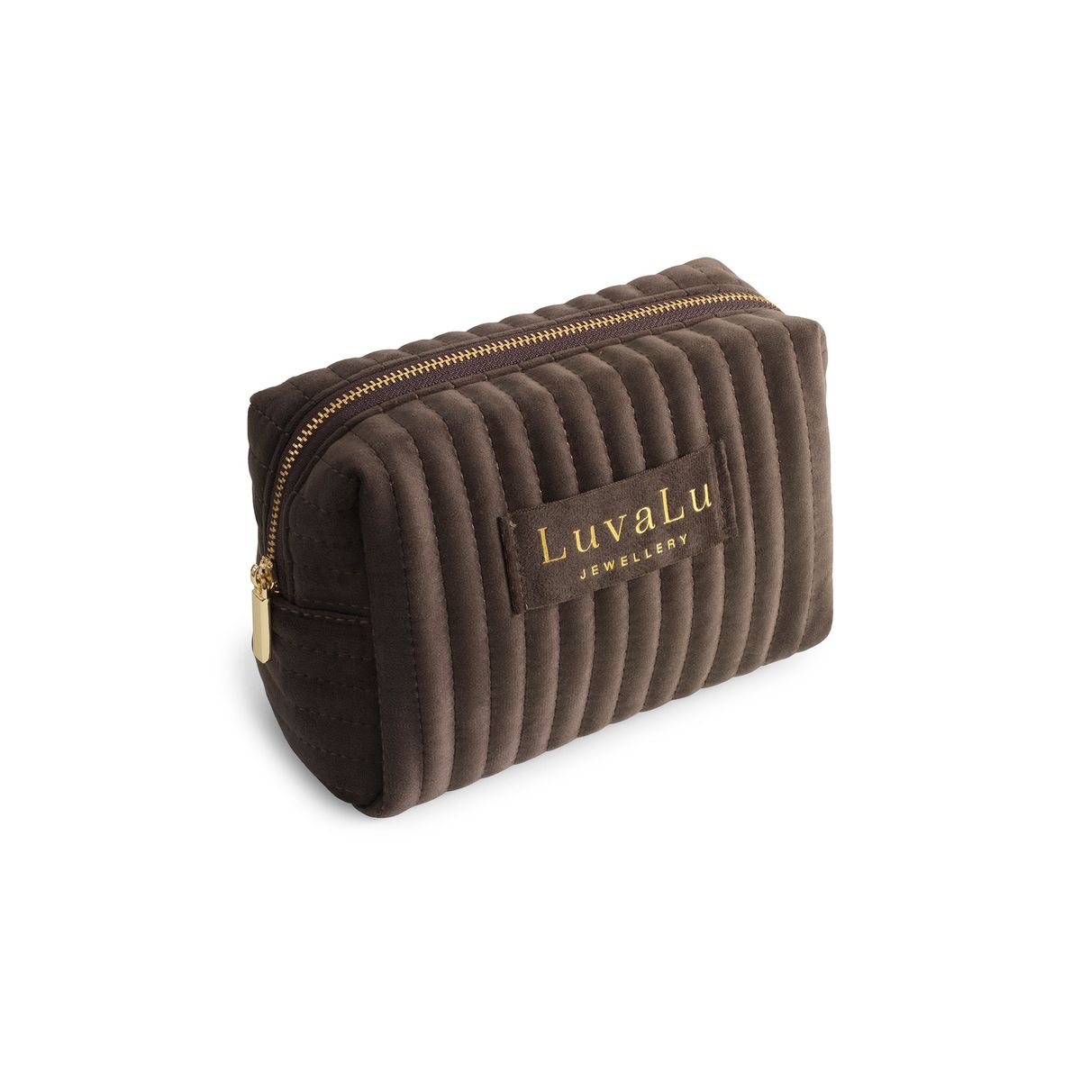 LuvaLu Jewellery - Small Brown makeup bag