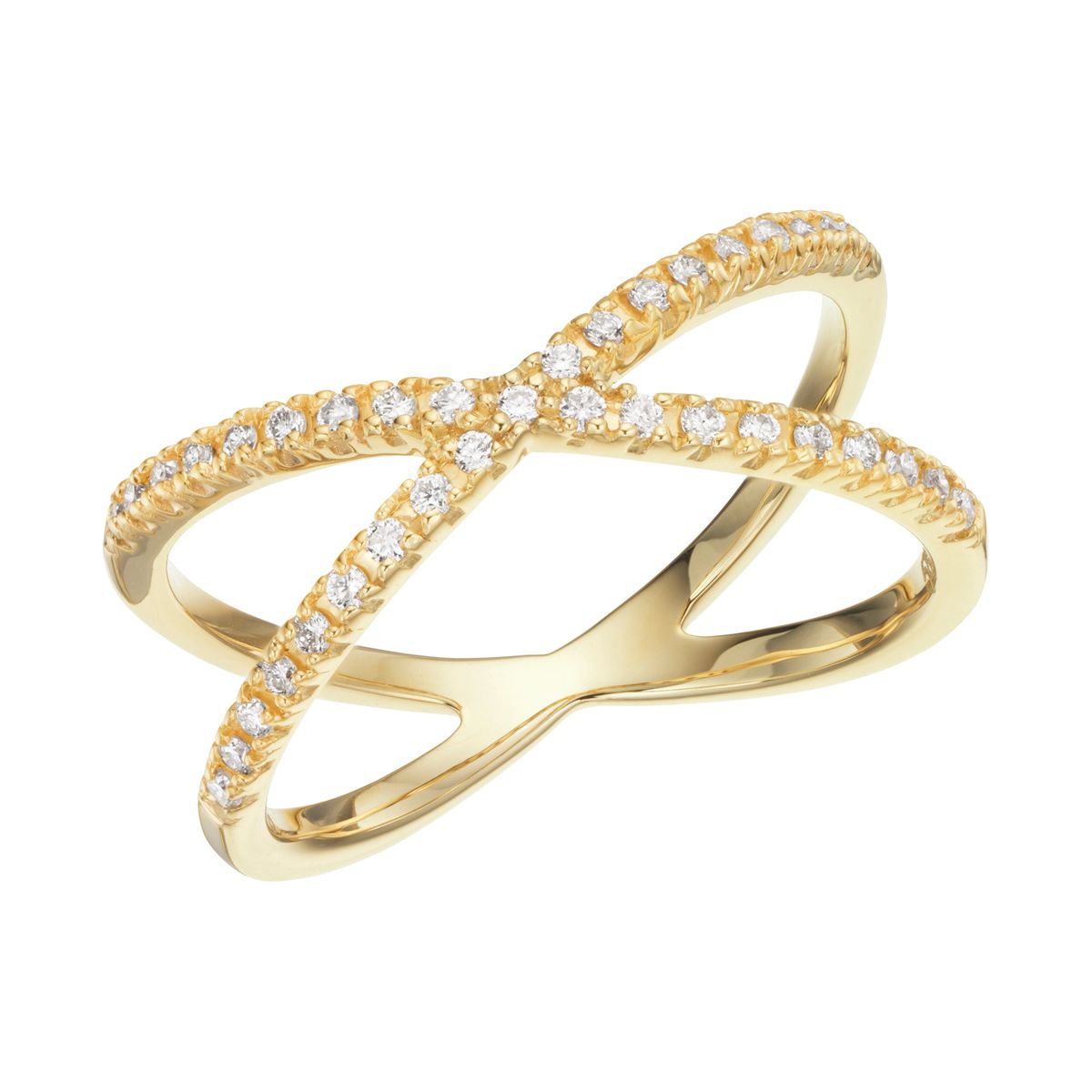 Aveny LUXURY - Crossing Ring, 0,23 ct. w/si 14 kt. guld