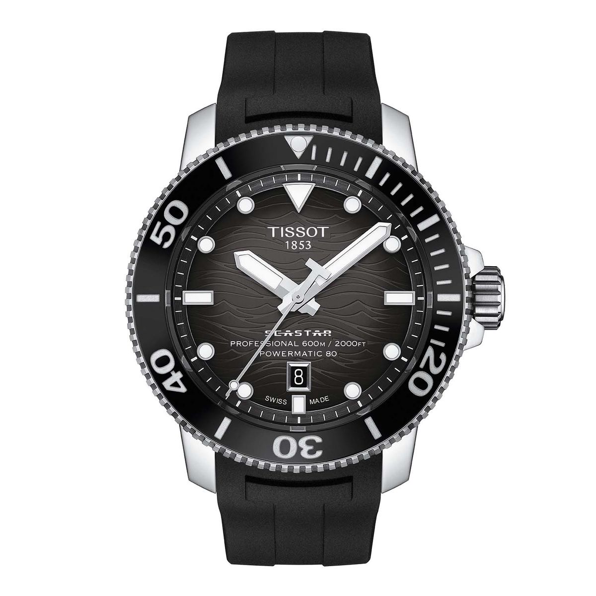 Tissot - Seastar 2000 Professional Powermatic 80 Herre ur, 46mm T1206071744100 Rustfrit stål