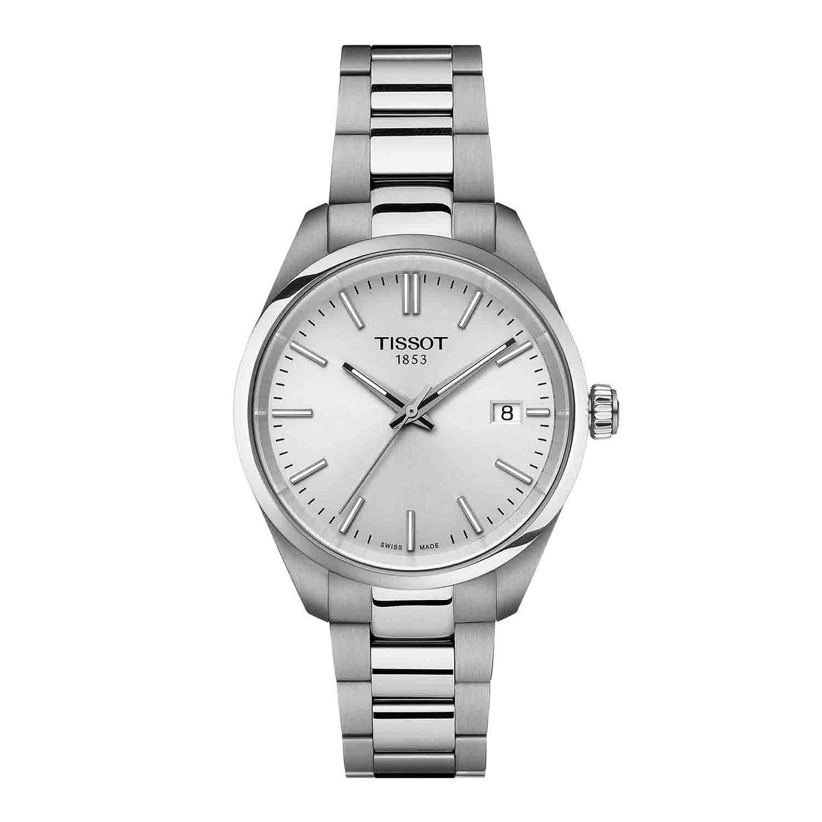 Tissot - PR 100 Classic sølv dame ur, 34mm T1502101103100 Rustfrit stål