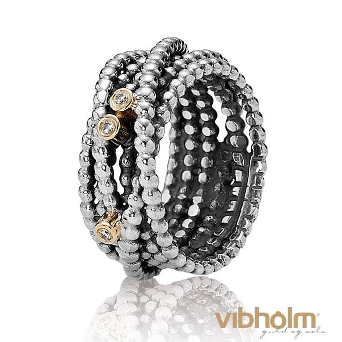 Pandora - Entangled Beauty Ring sølv/14 kt guld 190242D