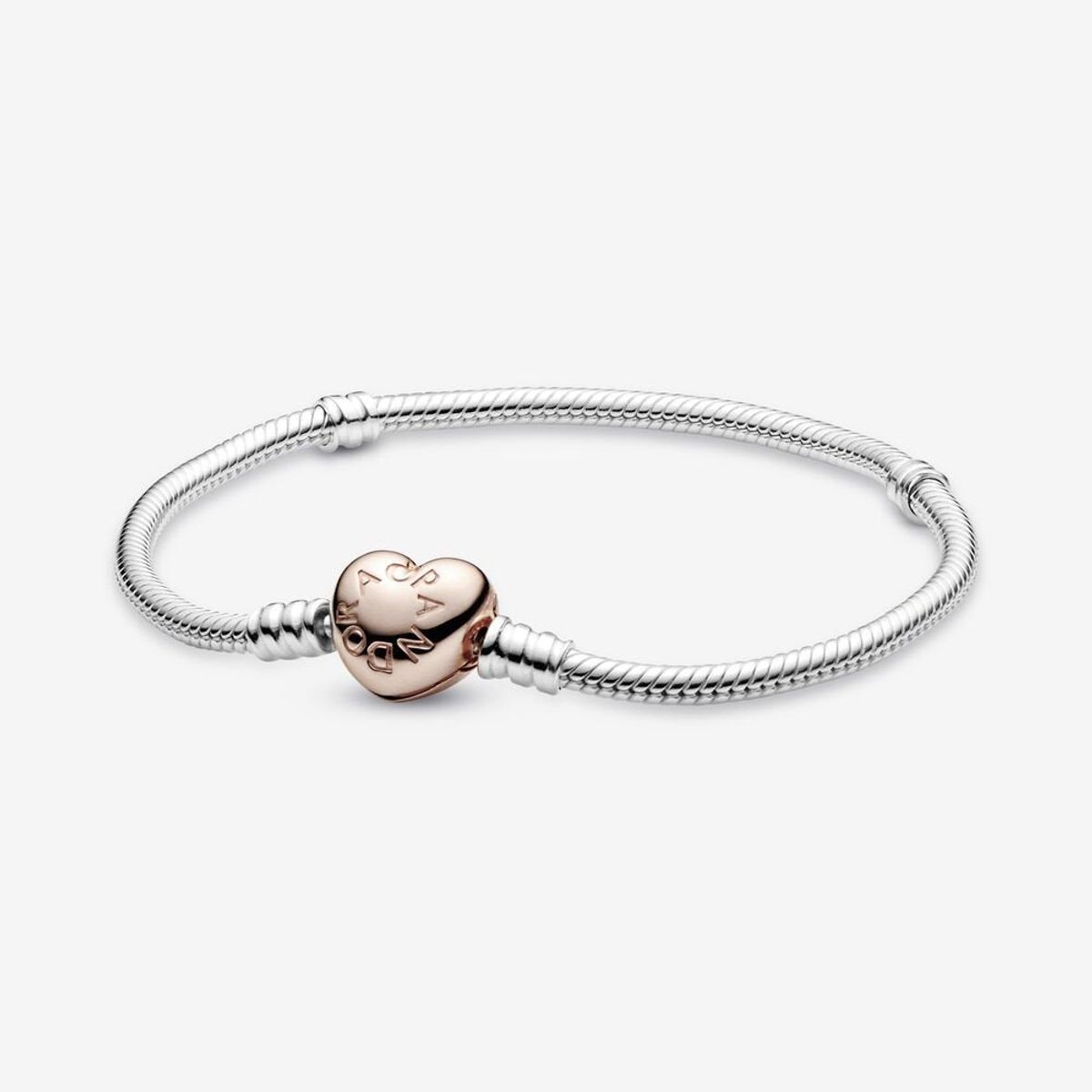 Pandora armb. Moments Heart sølv med rosa lås 19