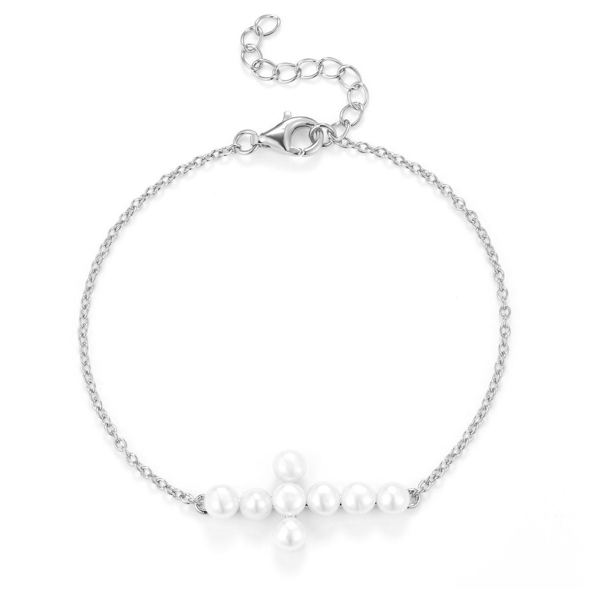 LuvaLu Jewellery - Pearly Cross armbånd Sølv sterlingsølv