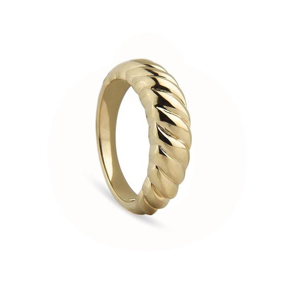 Jeberg Jewellery - Twisted Dome Ring 60600 Forgyldt sterlingsølv