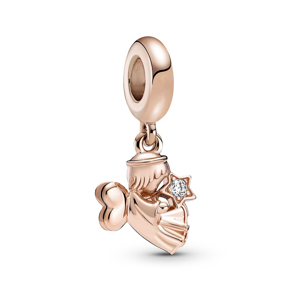 Pandora - Heart Winged Angel charm rosa fg.