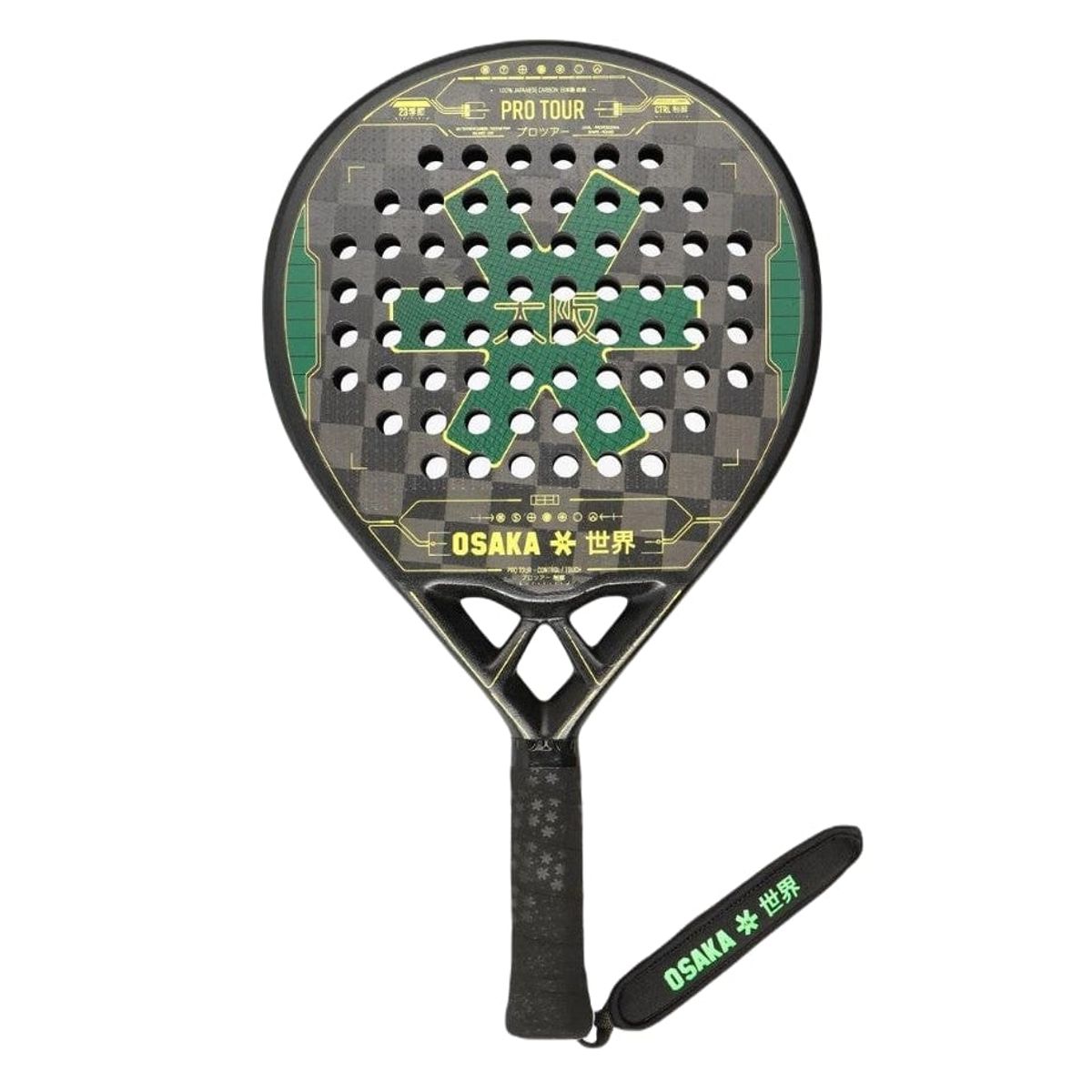 Osaka Pro Tour Control Touch 2023 Padelbat (Green/Yellow)