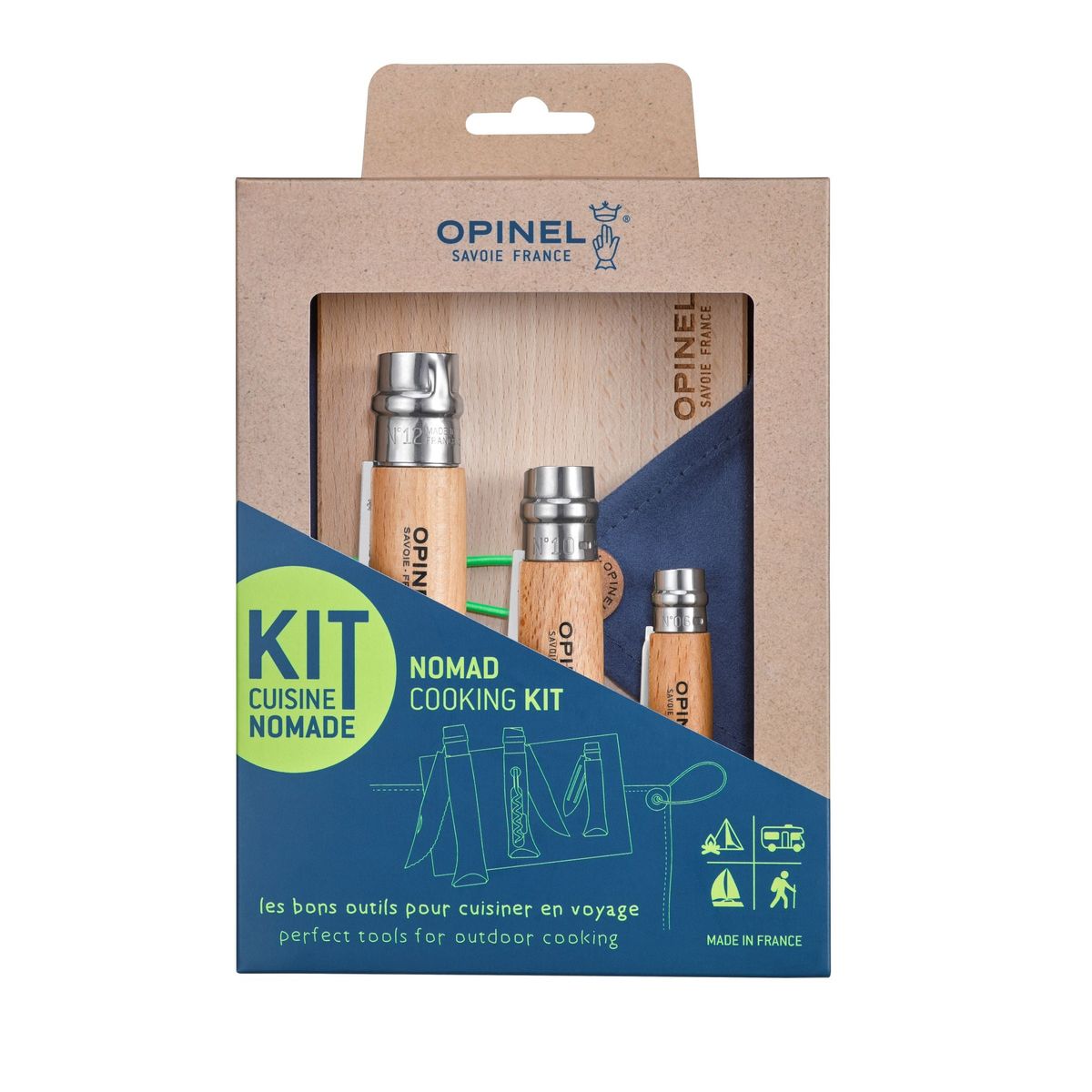 Opinel Nomad Cooking Kit 4 dele - Bøg