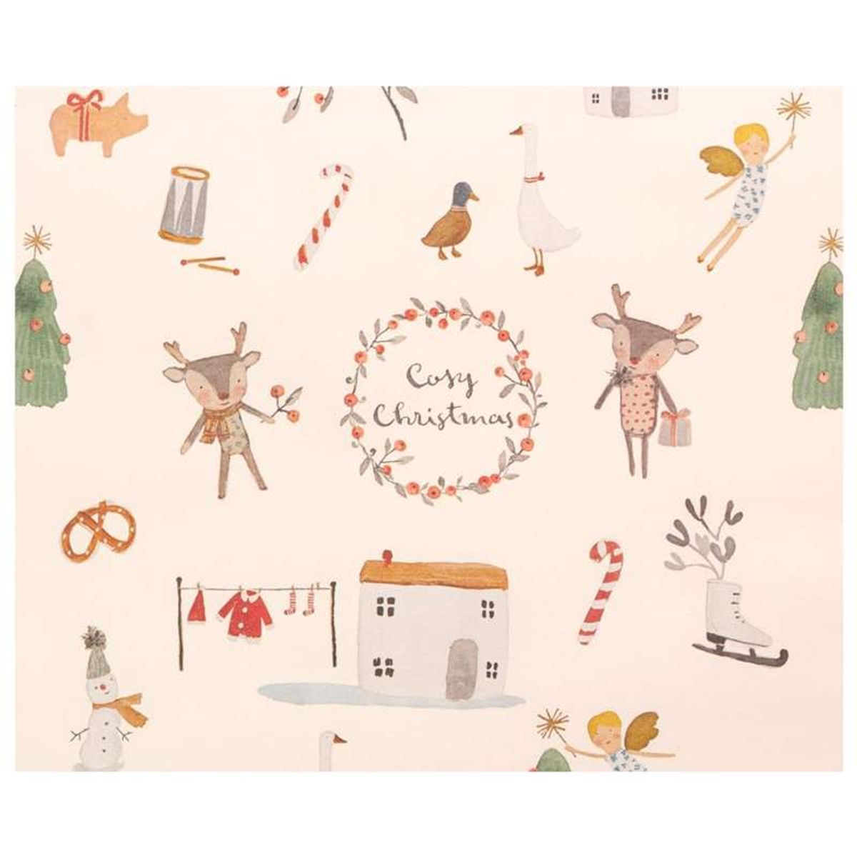 Maileg Gavepapir - Cosy Christmas - Offwhite - 10 meter