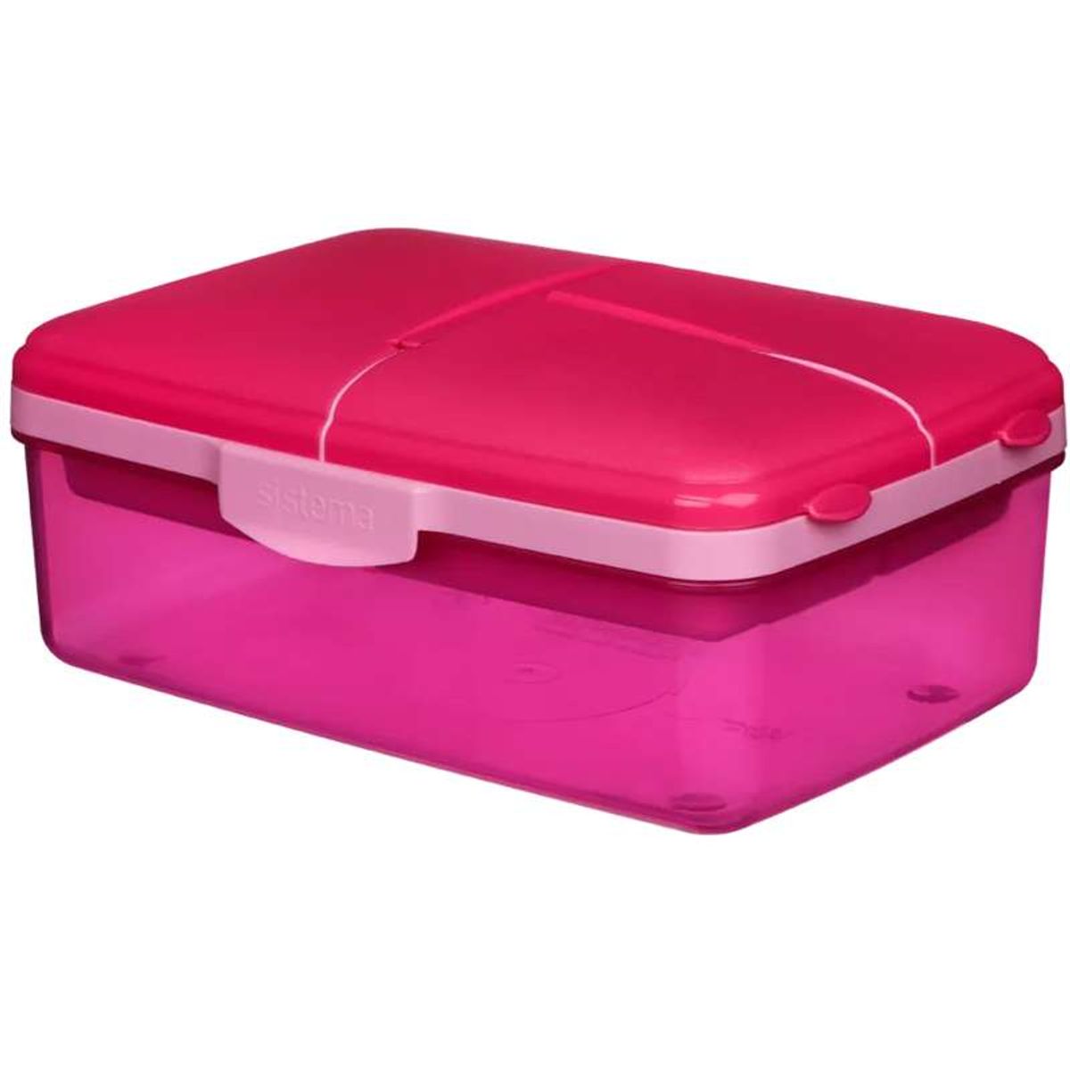 Sistema Madkasse m. Drikkedunk/Køleelement - Slimline Quaddie - 1.5L - Pink