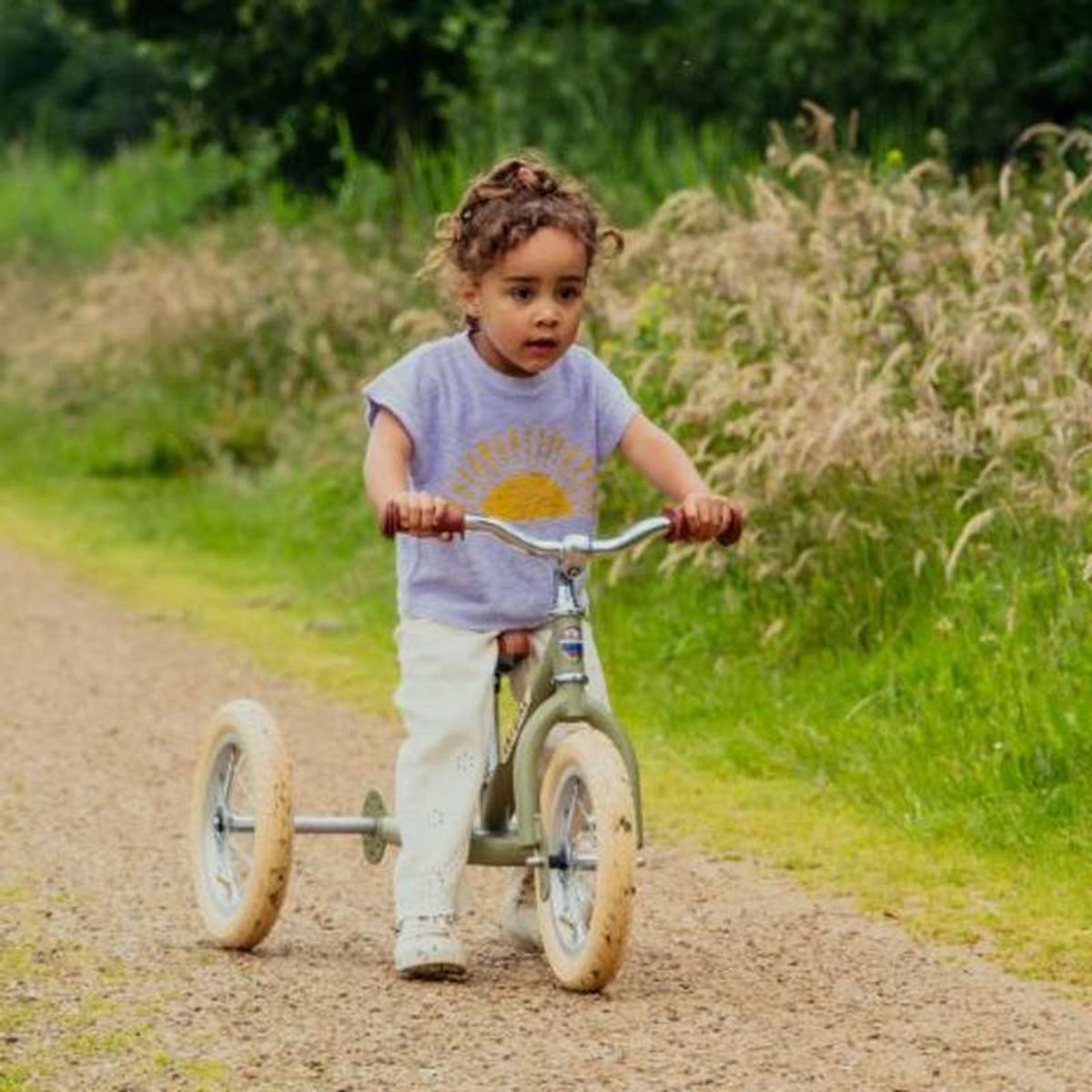 Trybike Retro Løbecykel 2-i-1 - To eller Tre Hjul - Vintage Grøn