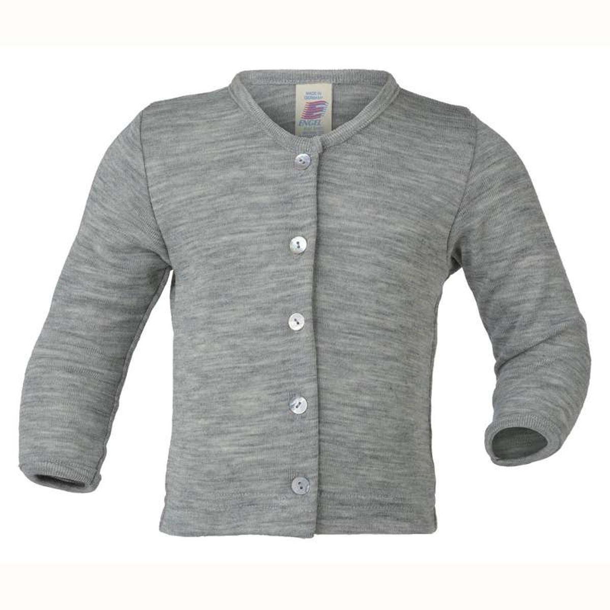 Engel Natur Cardigan til Baby - Uld/Silke - Grey Melange