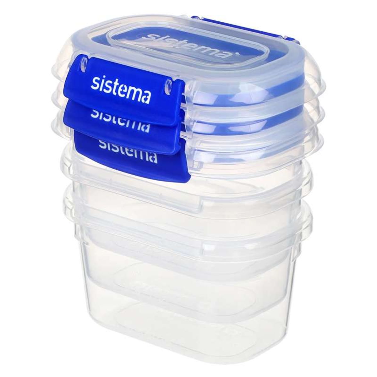 Sistema Madopbevaring - Klip It Plus - Rectangle - 3-Pak - 400ml - Blå