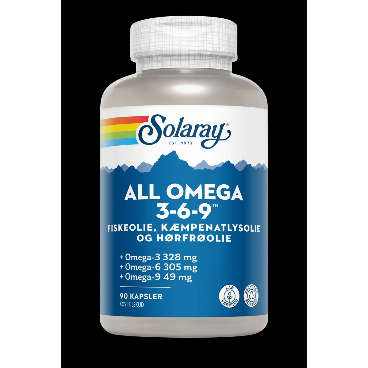 Solaray All Omega 3-6-9 fiskeolie. 90 kapsler