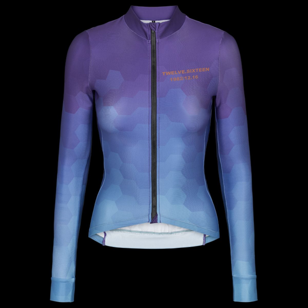 Twelve Sixteen Langærmet Cykeltrøje Sky Blue Multi Kvinder Fit - XXXL