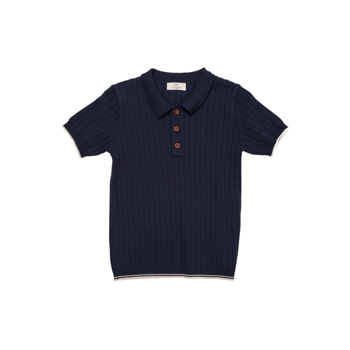 STRIKKET RIB POLO - NAVY/CREAM COMB. - NAVY/CREAM COMB. / 128