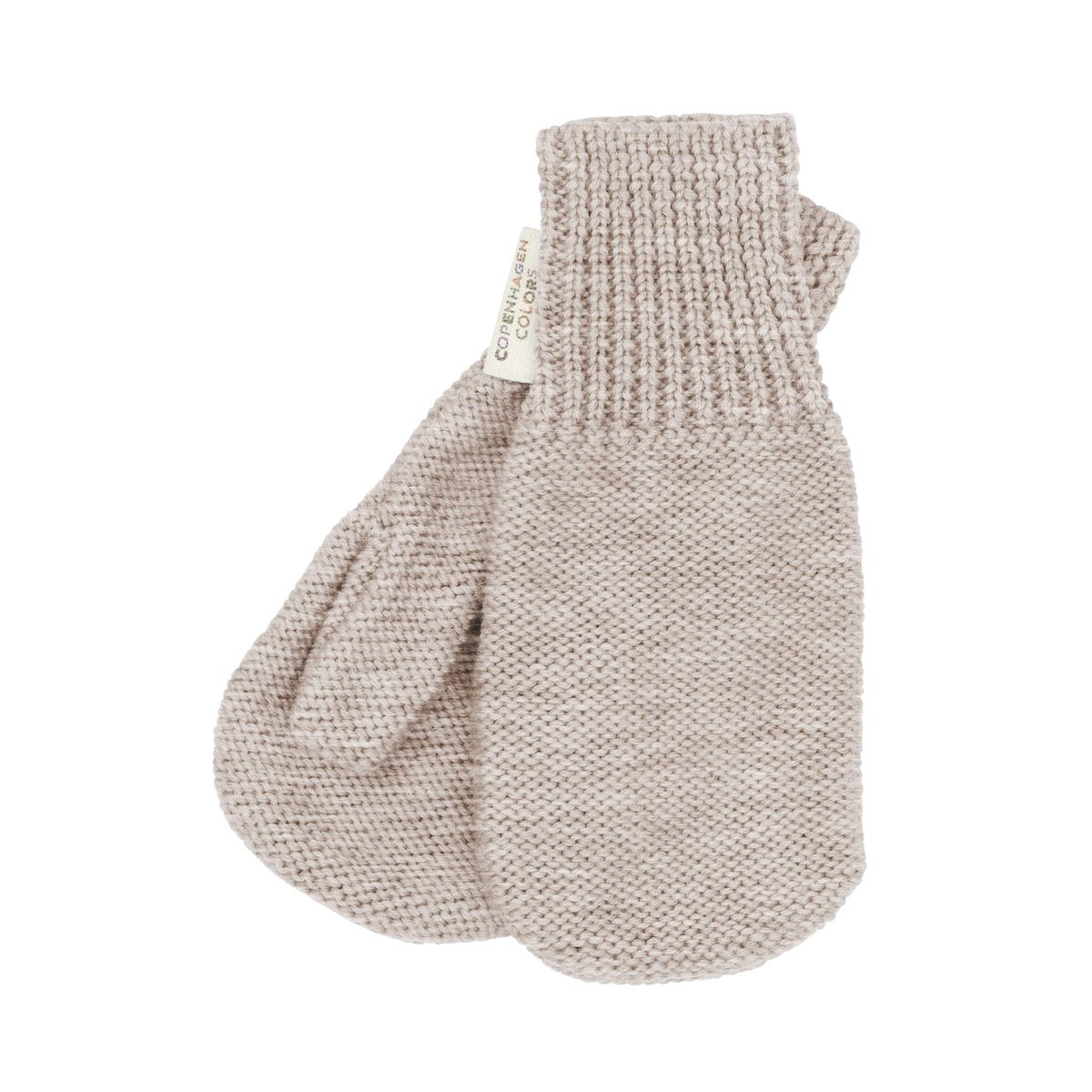 STRIKKET UNISEX VANTER I MERINOULD - PALE CREAM MELANGE - PALE CREAM MELANGE / 80-86/12-18M