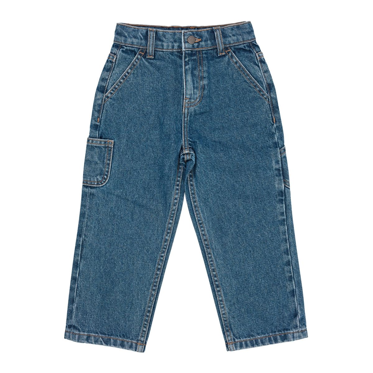 ØKOLOGISKE LOMMEJEANS, BRED PASFORM - INDIGO BLUE WASHED - INDIGO BLUE WASHED / 104