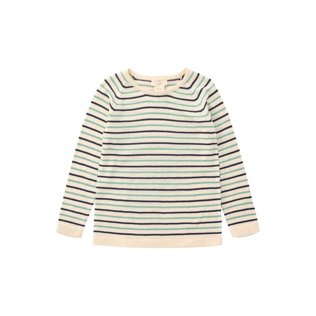 TYNDSTRIKKET BLUSE M. STRIBER - CREAM/NAVY/GREEN COMB. - CREAM/NAVY/GREEN COMB. / 116