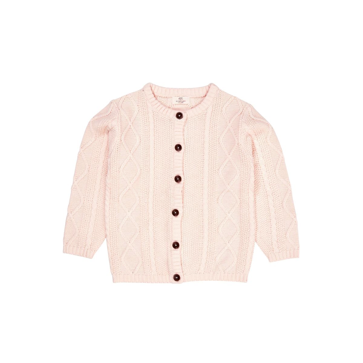 KABELSTRIKKET CARDIGAN - SOFT PINK - SOFT PINK / 104