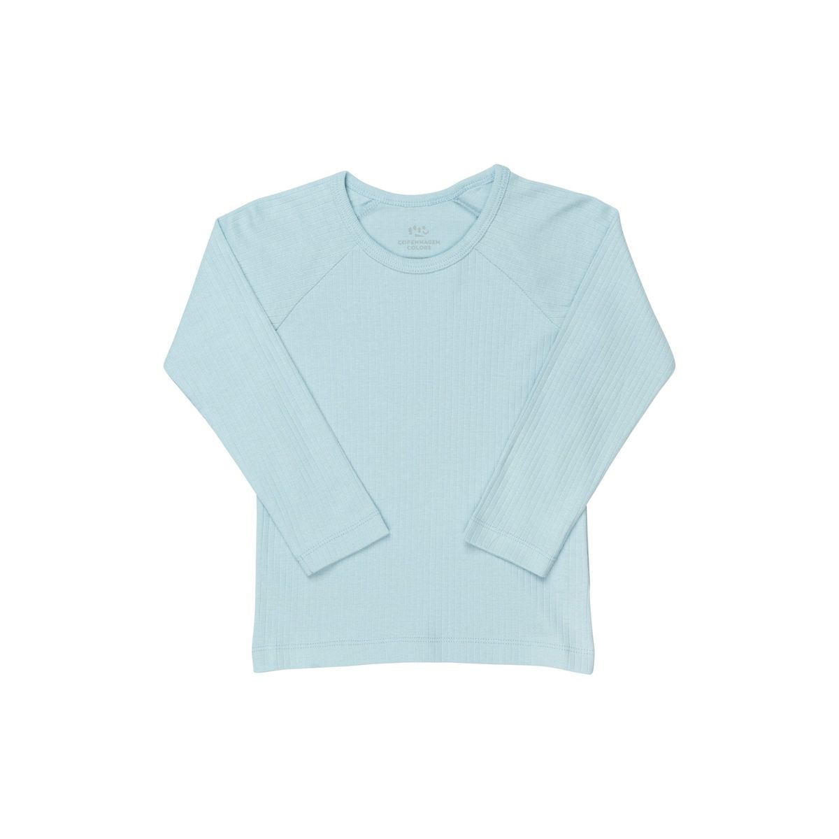 KLASSISK LANGÆRMET BLUSE I RIB JERSEY - LT. BLUE - LT. BLUE / 50