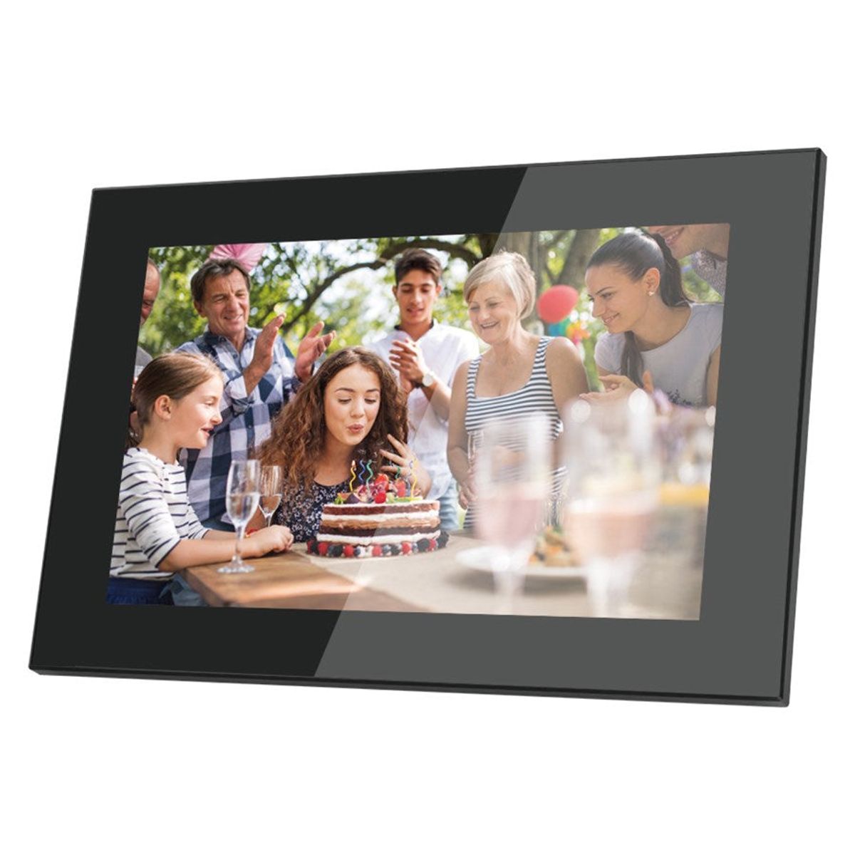 Lippa Frameo Digital Billedramme 10" i glas, Sort