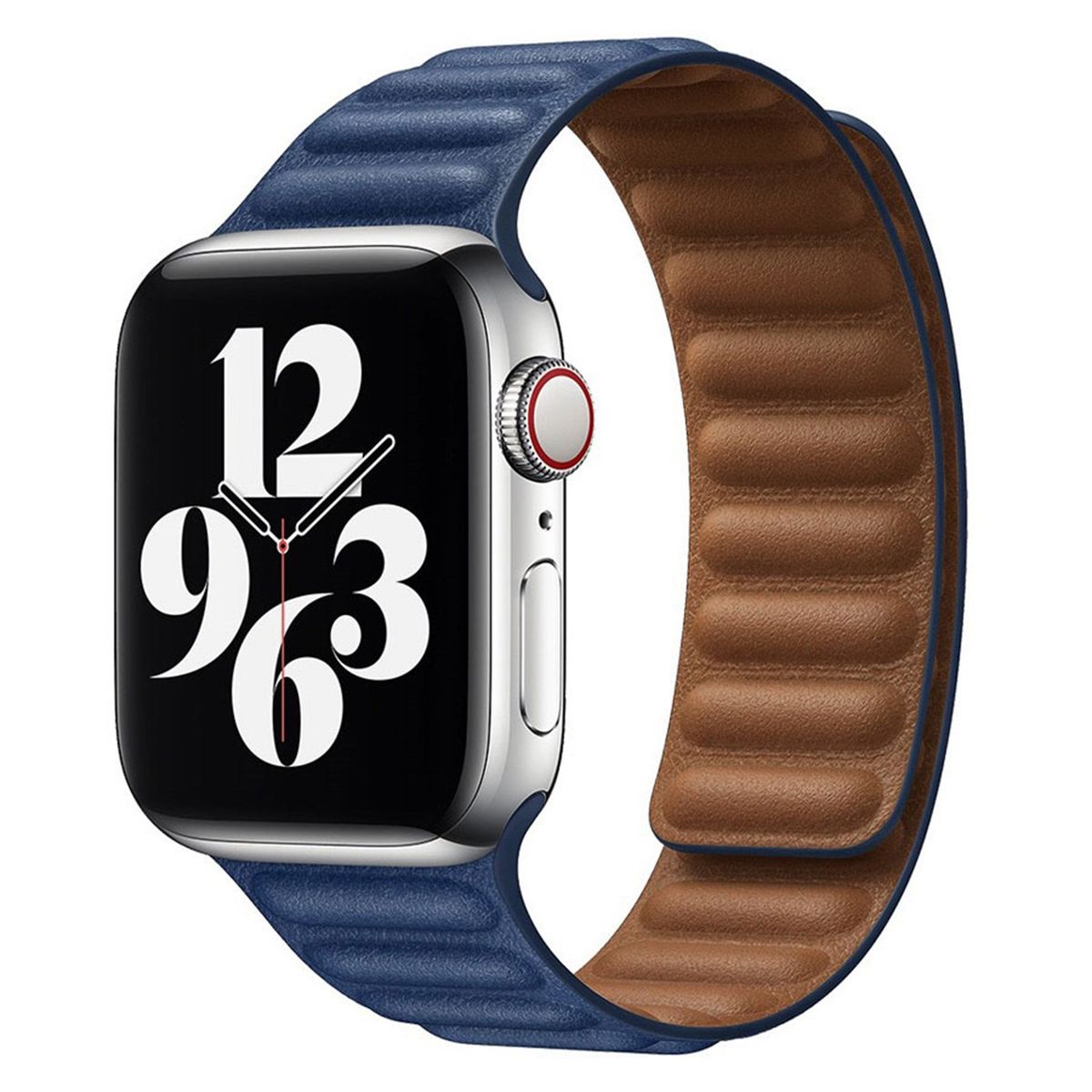 Lippa Apple Watch magnetisk læderrem 42/44/45/49, Navy Blå