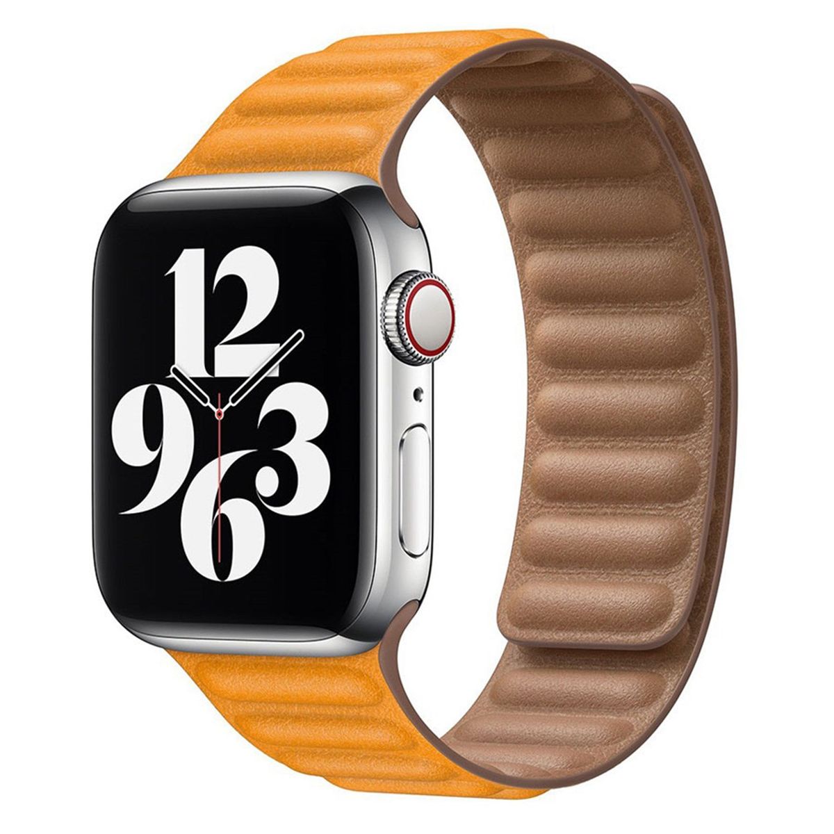 Lippa Apple Watch magnetisk læderrem 42/44/45/49, Gulbrun