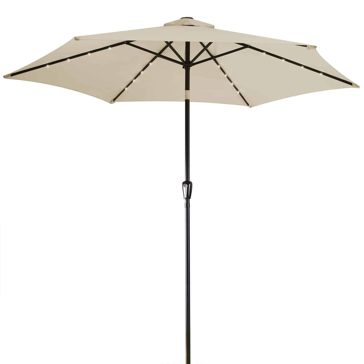 LED solar parasol Miami beige aluminium Ø270cm