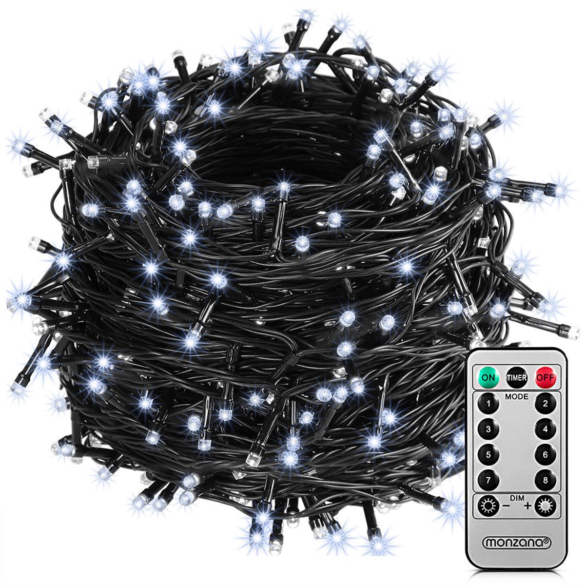 Fairy lights Christmas cold white 20m fjernbetjening