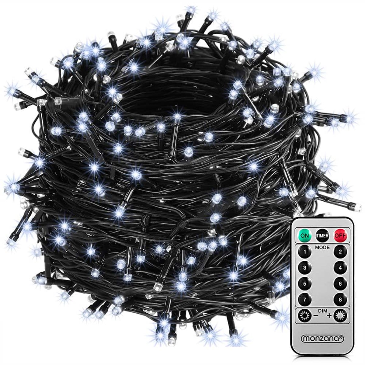 Fairy lights Christmas cold white 60m fjernbetjening