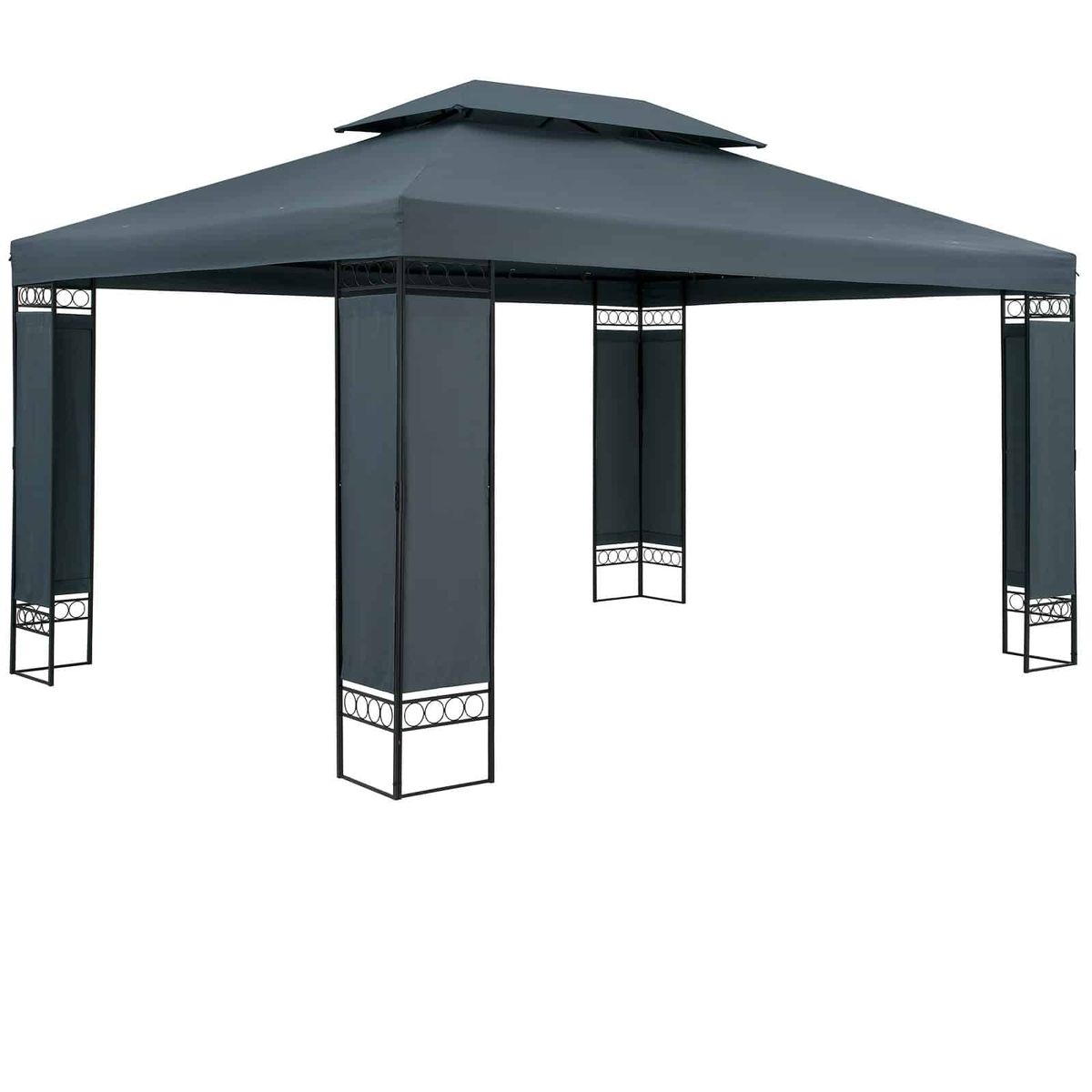 Pavillon havetelt havepavillon Elda 3x4m metal vandafvisende luksus, farve: antracit