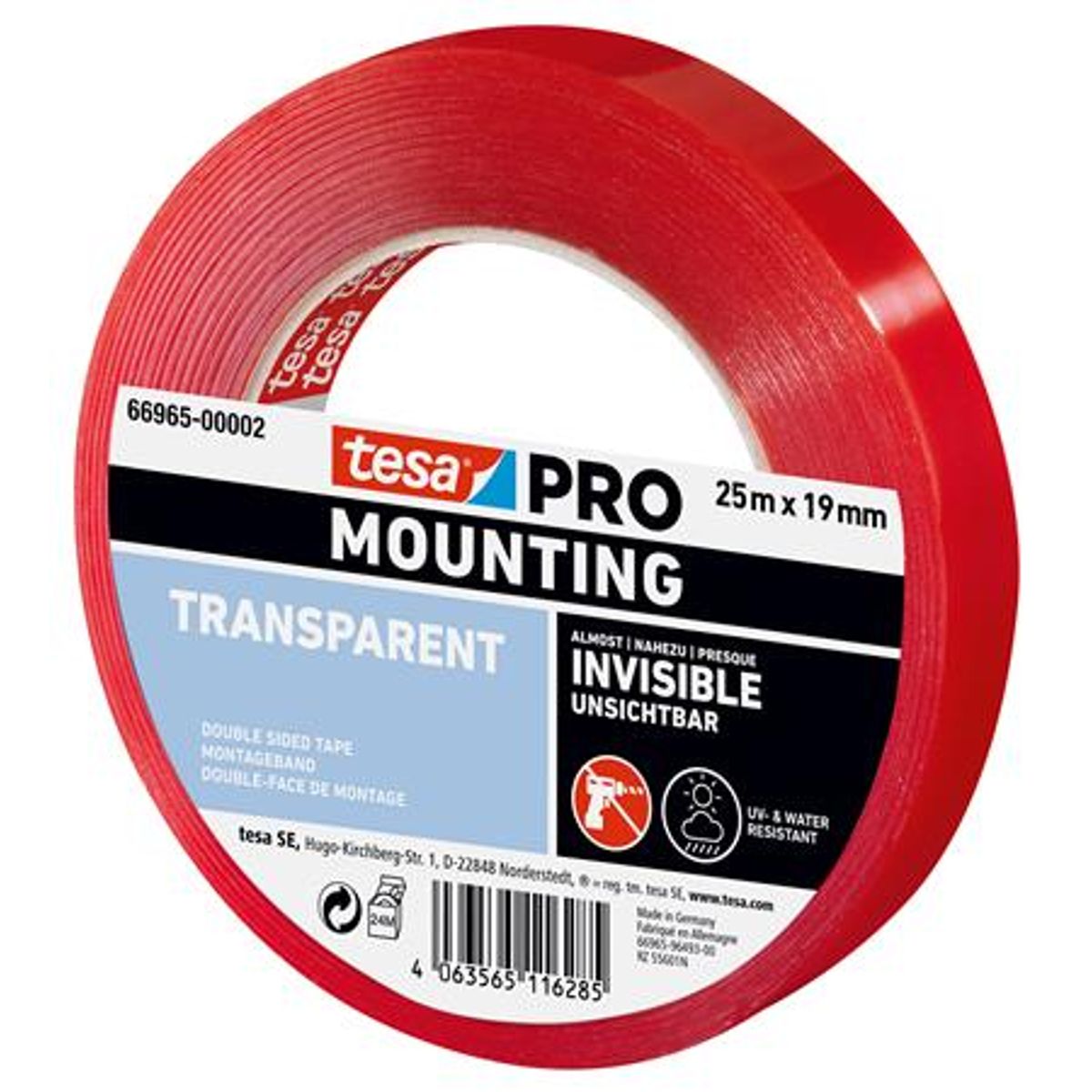 Monteringstape Pro 66965 Klar 25Mx19Mm