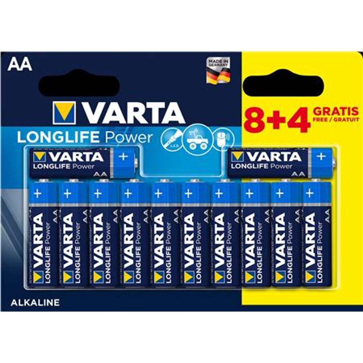 Batteri Alkaline Aa 8+4-Pack