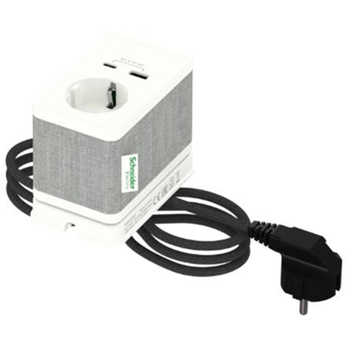 Bord Stikk. Enkelt M/Usb A/C Hvid