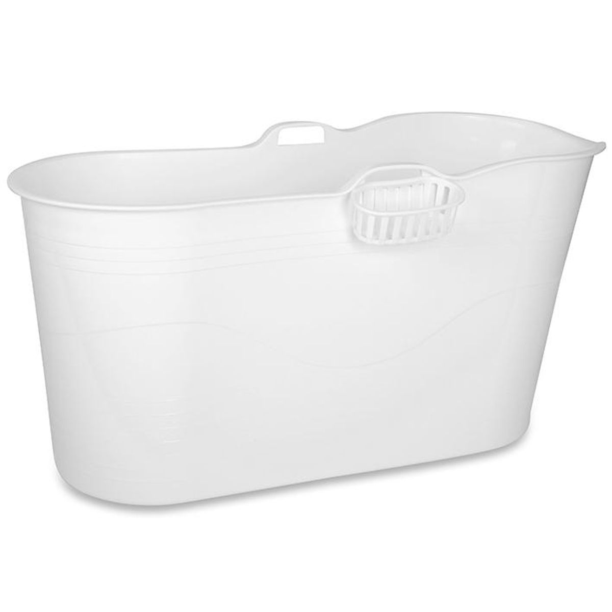 Badebalje til voksne - XL - 123cm - hvid - Ekstra kraftig plast og forbedret siddekomfort - Tubfamily®