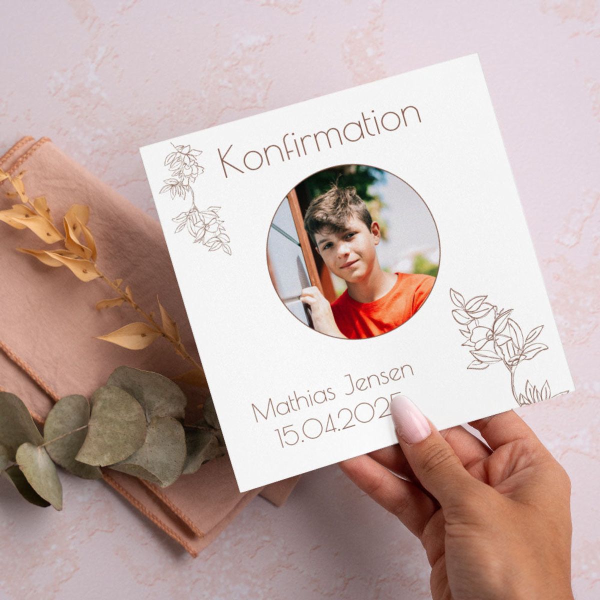 Indbydelse til konfirmation - Design 6