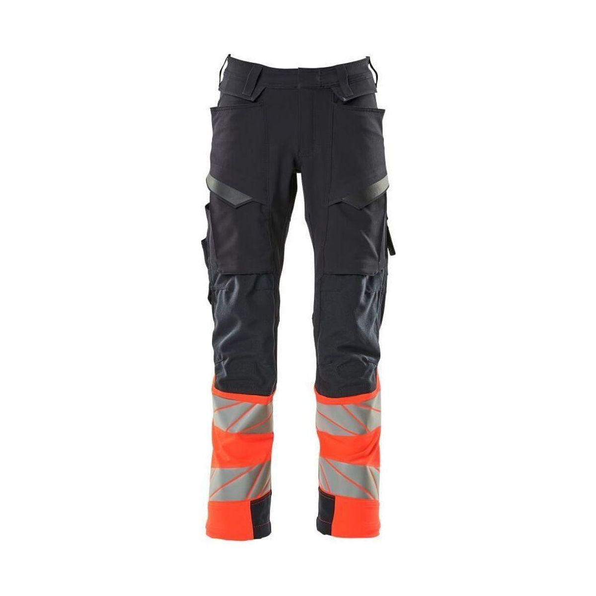 Mascot®Accelerate Safe Bukser Knælommer, Full Stretch 19179-511-10222 mørk marine/hi-vis rød