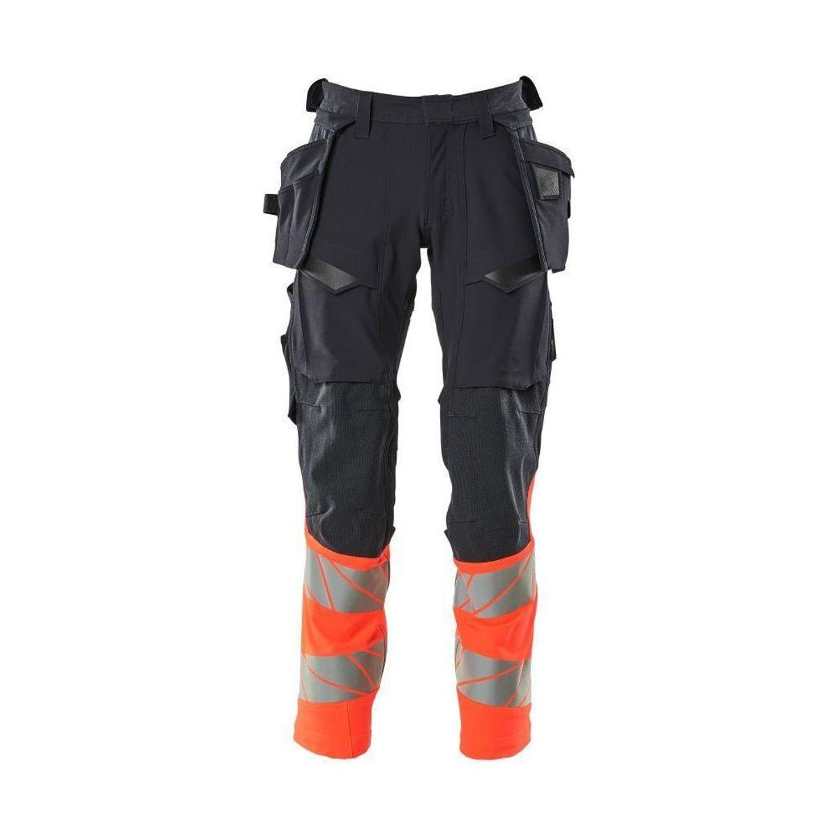 Mascot®Accelerate Safe håndværkerbukser hængelommer Full Stretch 19131-711-10222 mørk marine/hi-vis rød