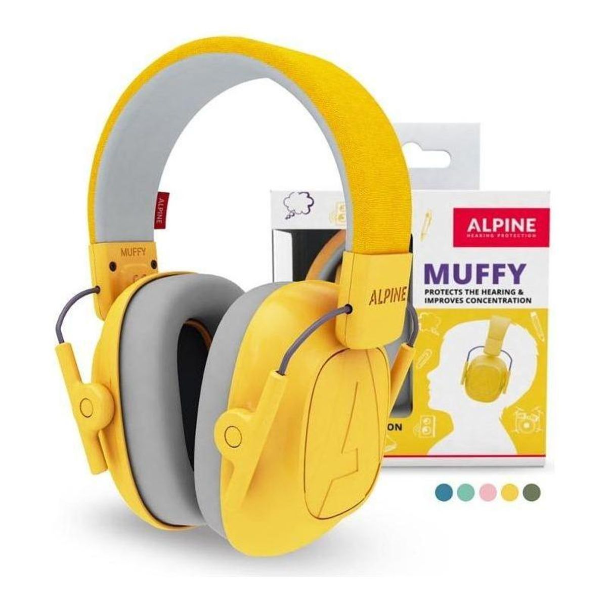 Alpine Muffy Yellow høreværn til børn gul SNR 25 dB