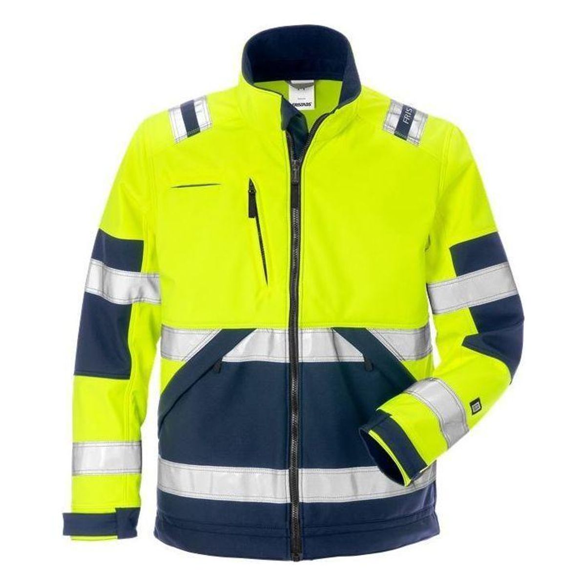 Kansas HI-VIS softshelljakke gul/marineblå klasse 2 4083