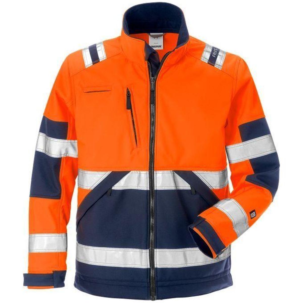 Kansas HI-VIS softshelljakke orange/marineblå klasse 2 4083