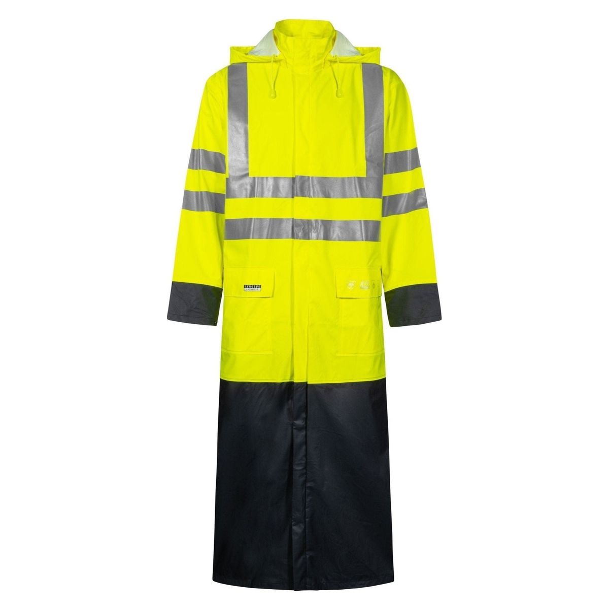 Lyngsøe brandhæmmende Hi-vis regnjakke PU 135 cm lang FR-LR8085