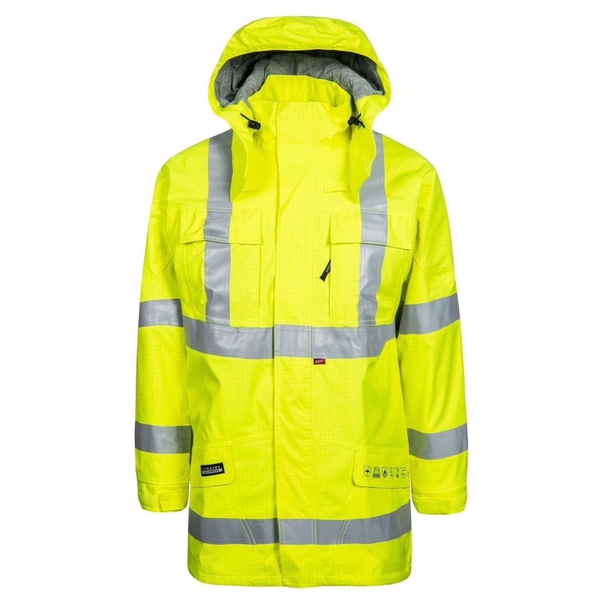 Lyngsøe multinorm Hi-vis jakke rivfast med foer ARC-LR17055