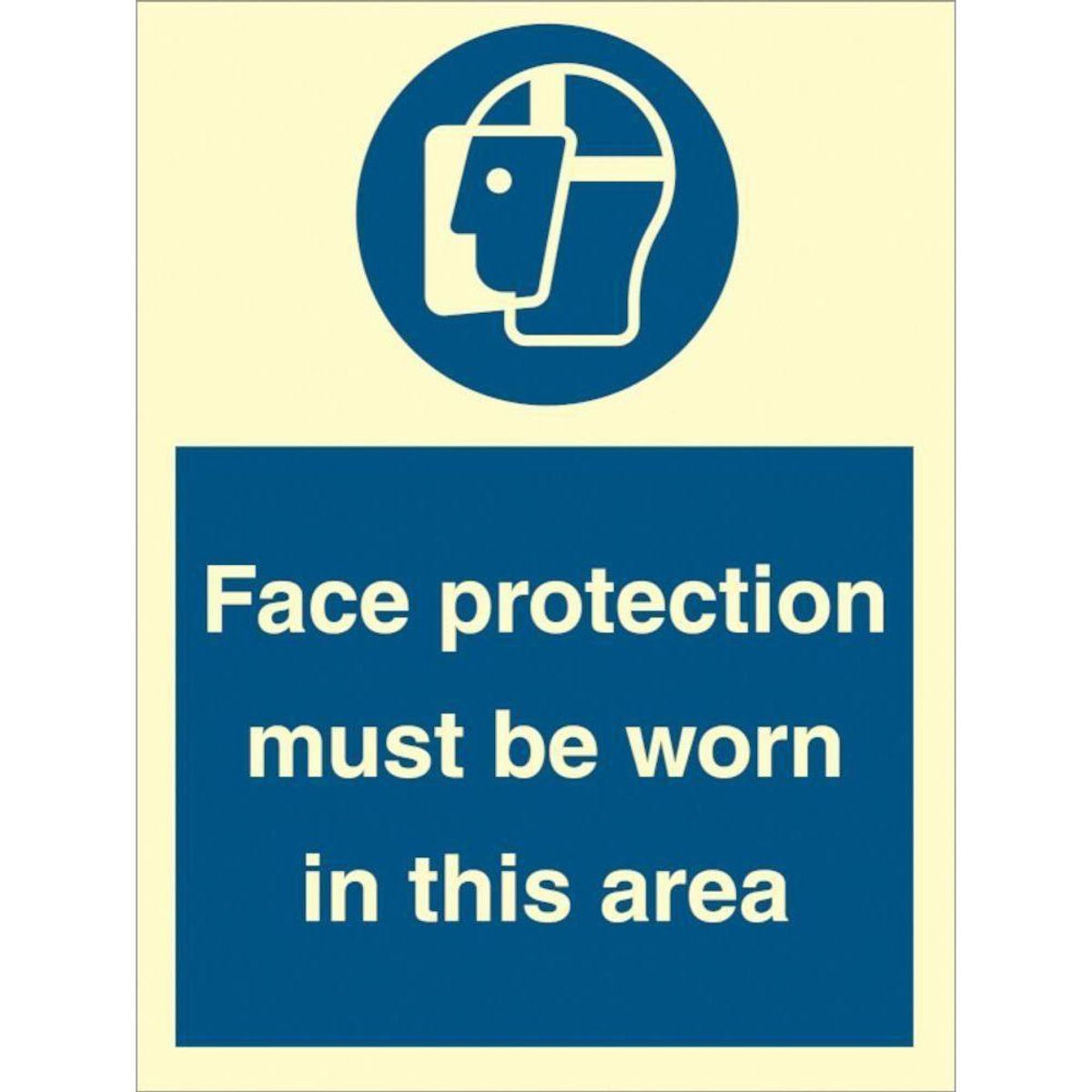 Sign IMO Face protection must be worn in this area 106055