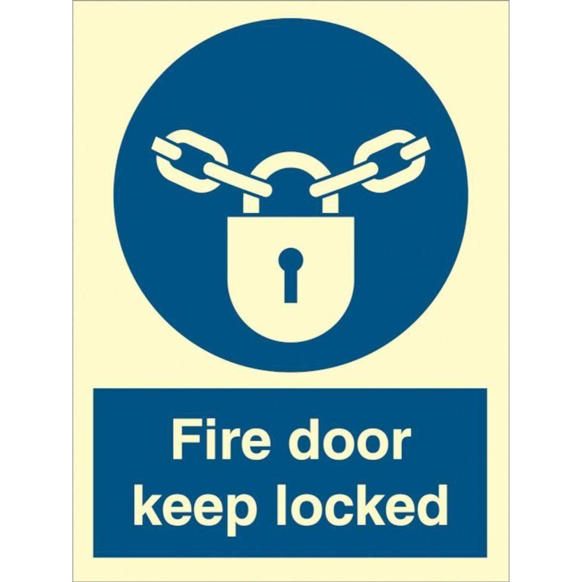 Sign IMO Fire door keep locked 106044