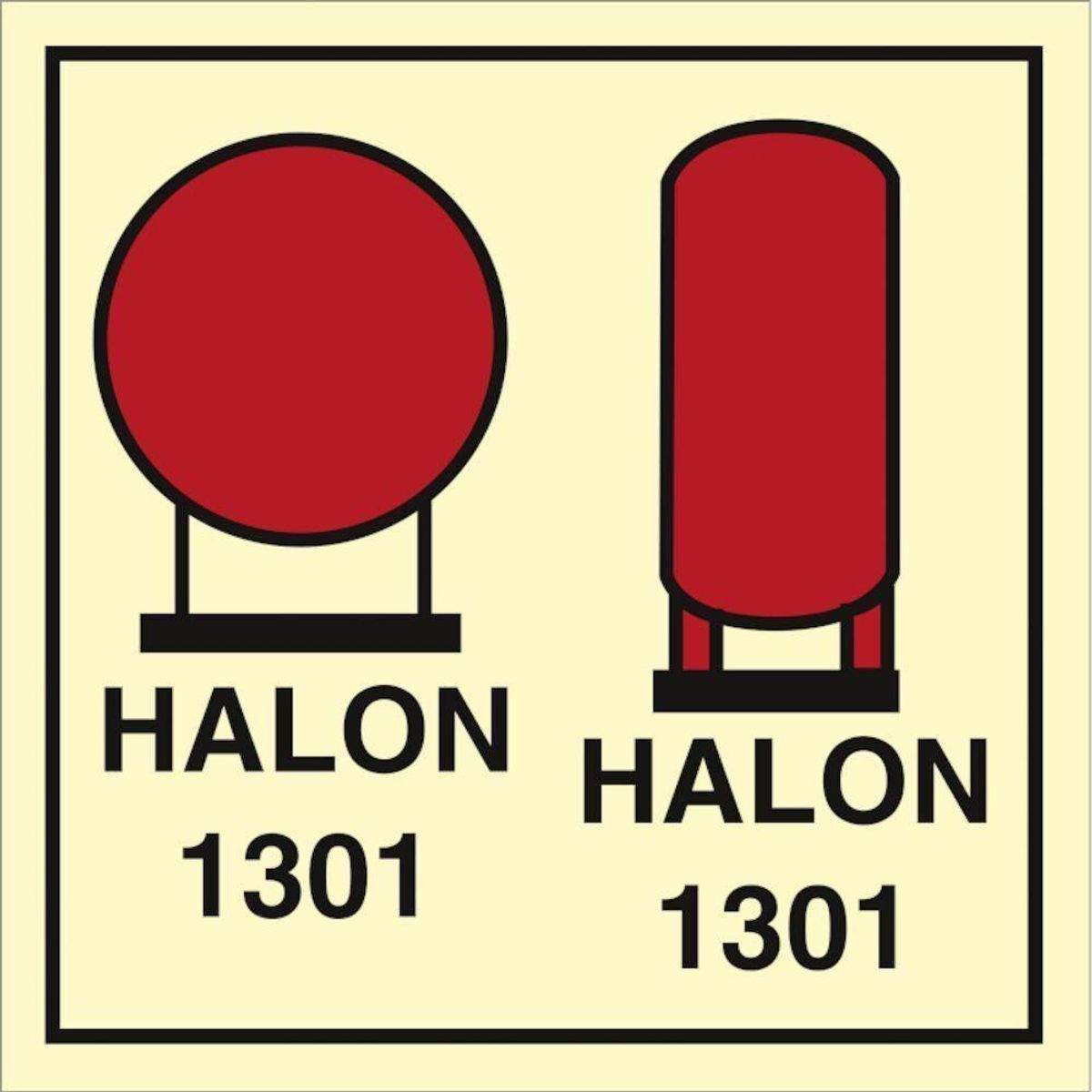 Sign IMO Halon 1301 bottle placed in protected are 10444