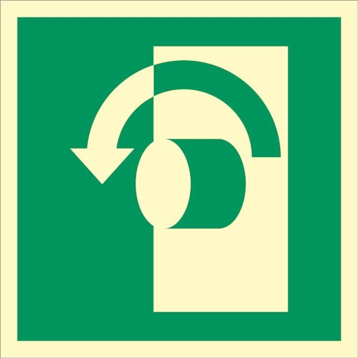 Sign IMO Turn anti-clockwise to open