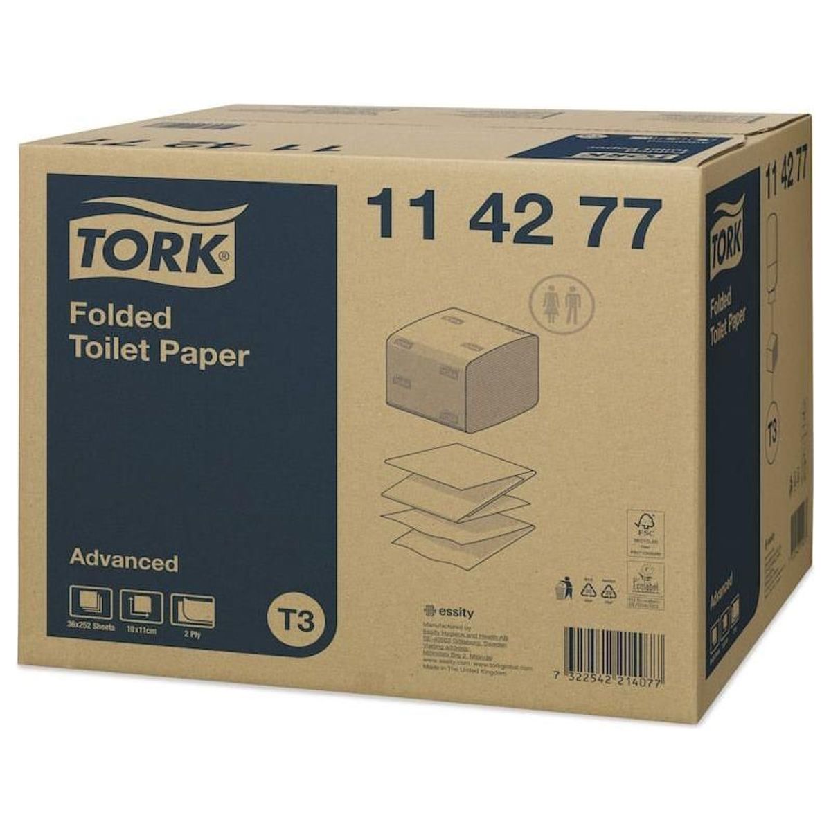 Tork Premium extra soft toiletpapir i ark 2 lag 114277 T3 (9072 Ark)