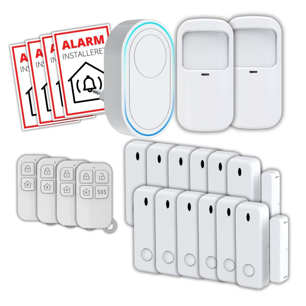 Smart Home Large Alarm System med Tuya app, Wifi (100-200M2) - iHero